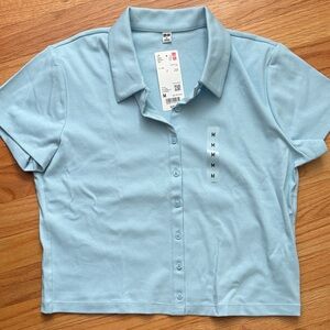 Uniqlo Women's Blue Mini Polo Shirt